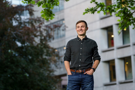 Aaron Berman outside on MIT campus